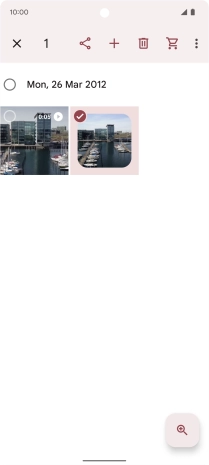 Press the required pictures or video clips to add them.