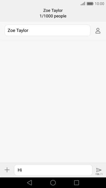 Press the send icon when you've finished your text message.