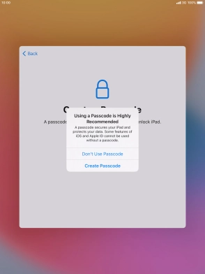 If you turn off the function, press Don't Use Passcode. If you turn off the function, press Don't Use Passcode.