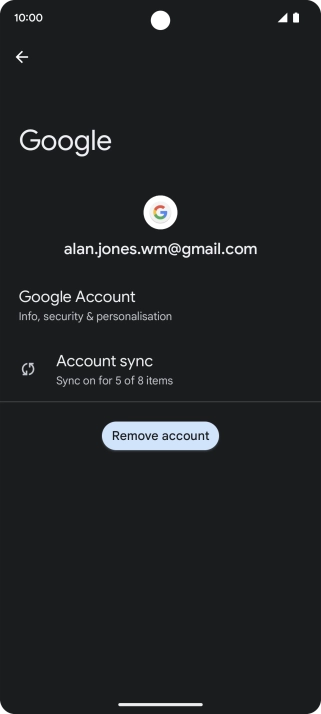 Press Account sync.