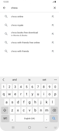 Key in the name or subject of the required app and press the search icon.