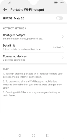 Press Configure hotspot.
