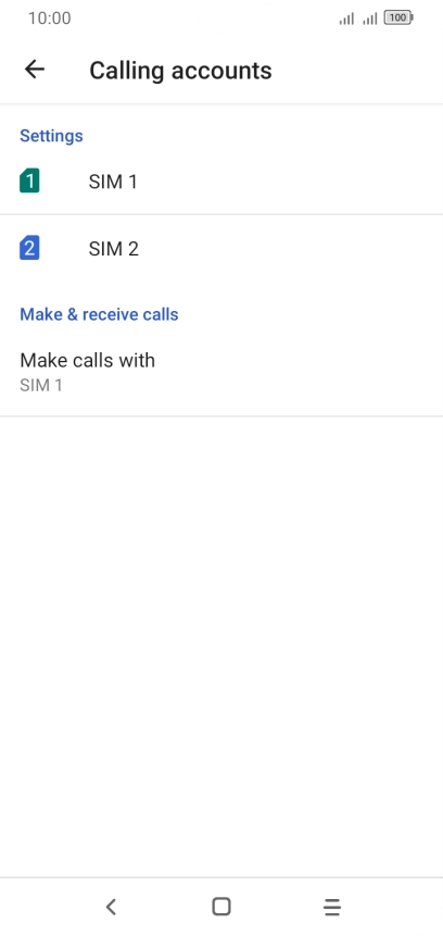 Press the name of the SIM.