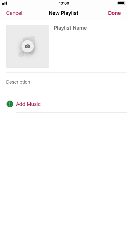 Press the text input field and key in a name for the playlist.