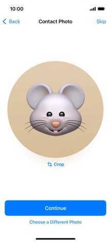 Follow the instructions on the screen to customise the selected picture and press Continue.