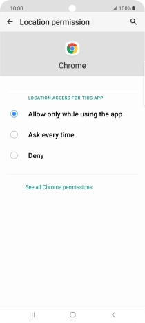 Press the required setting.