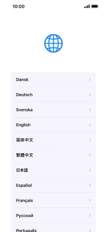 Press the required language.