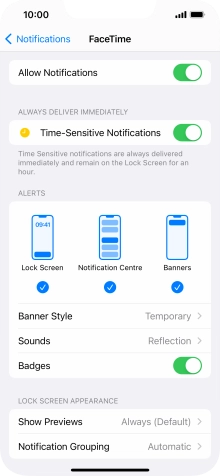 Press the indicator next to 