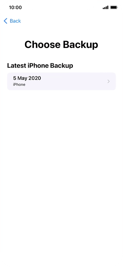 Press the required backup and your phone restores the content of the selected backup. Subsequently, follow the instructions on the screen to set up your phone and prepare it for use.
