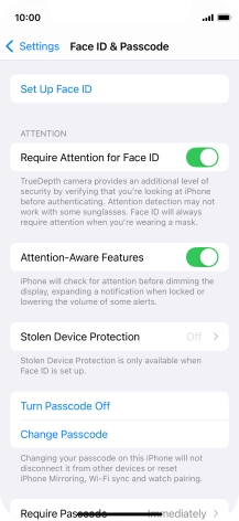 Press Turn Passcode Off and key in the phone lock code.