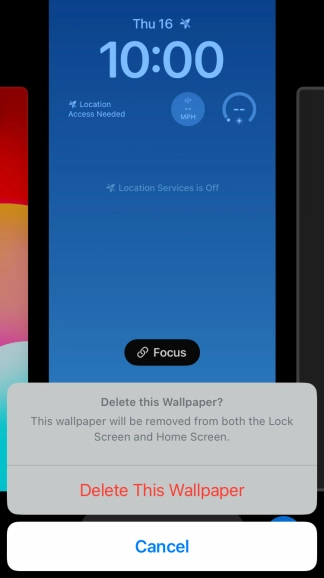 Press Delete This Wallpaper.