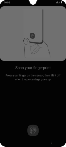 Follow the instructions on the screen to create the phone lock code using your fingerprint.
