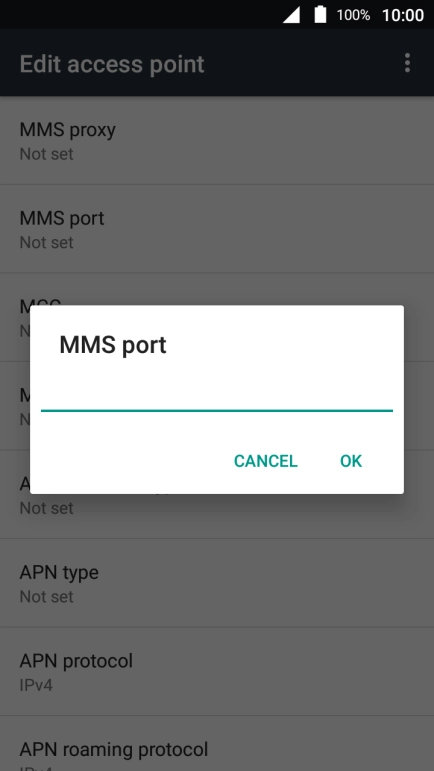 Key in 8080 and press OK.