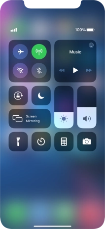 Press the required function to open an application or turn the function on or off.