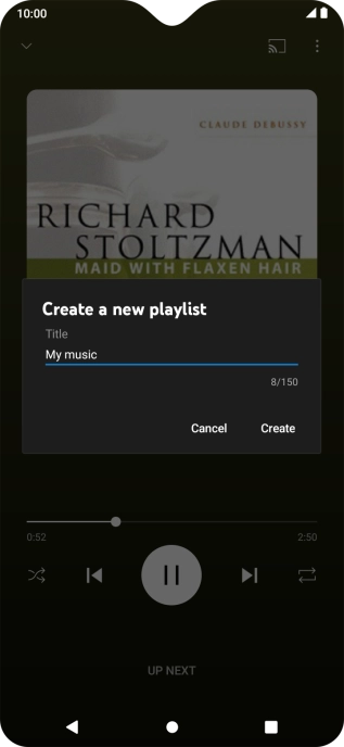 Key in a name for the playlist and press Create.