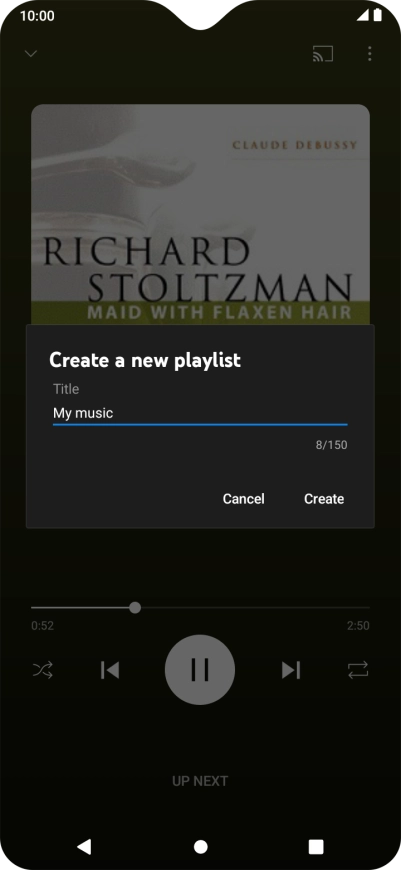 Key in a name for the playlist and press Create.