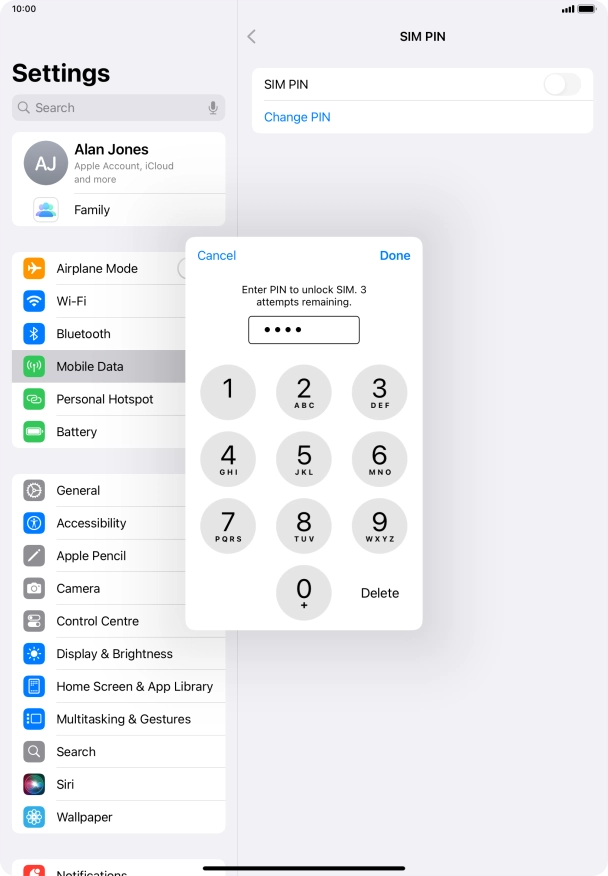 Key in your PIN and press Done. Key in your PIN and press Done.