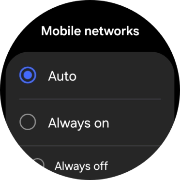 Press the required setting for mobile data usage.