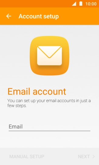 Press the text input field and key in your email address.