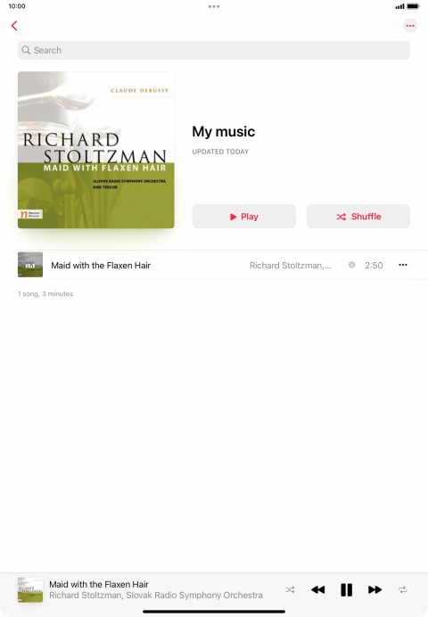 Press the song title.