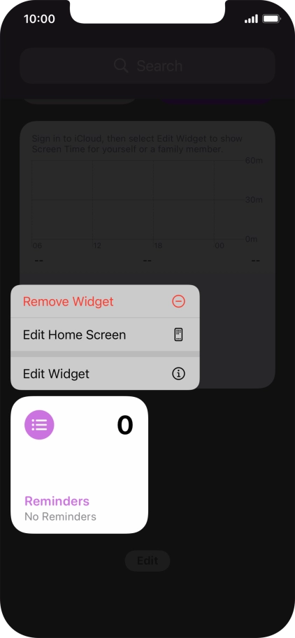 Press Remove Widget.