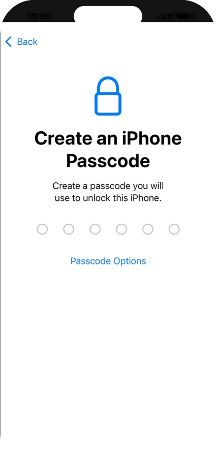 Press Passcode Options.