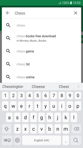 Key in the name or subject of the required app and press the search icon.