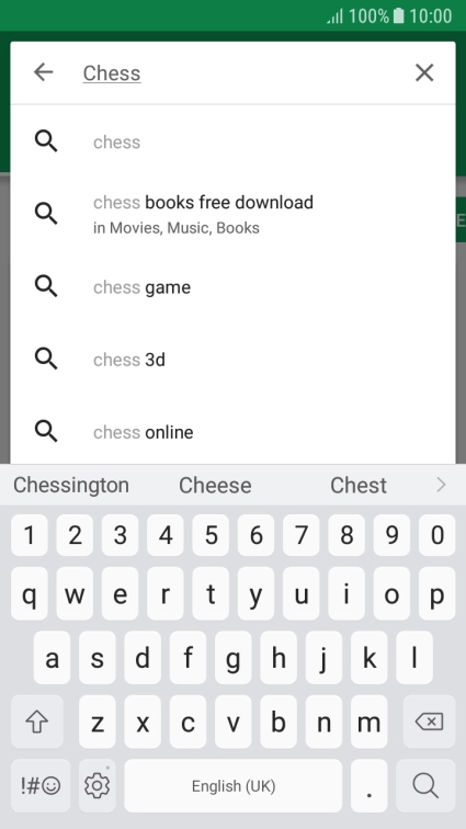 Key in the name or subject of the required app and press the search icon.