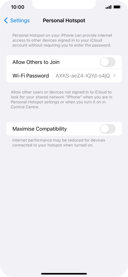 Press Wi-Fi Password and key in the required password.