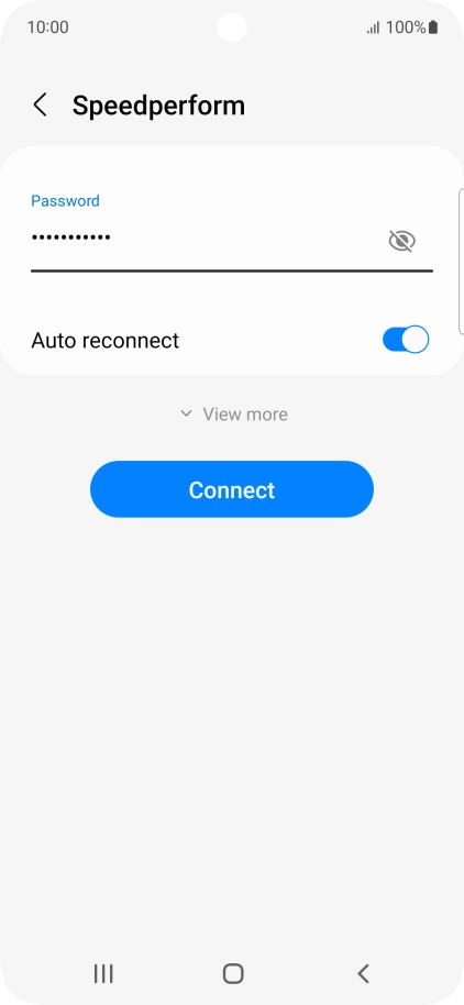 Key in the password for the Wi-Fi network and press Connect.
