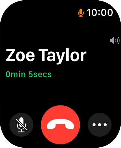 Press the end call icon to end the call and return to the home screen.