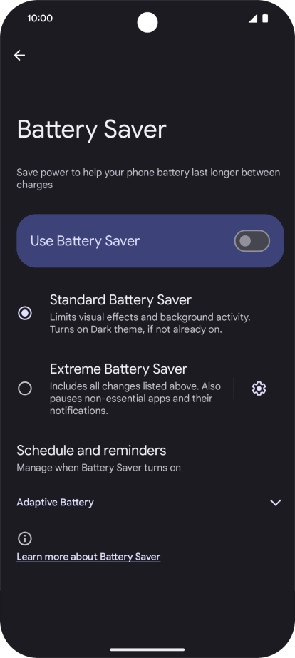Press the required settings to turn them on or off.