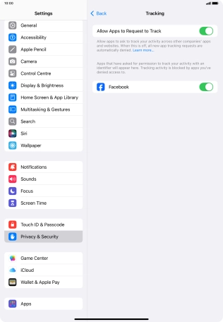 Press the indicator next to 