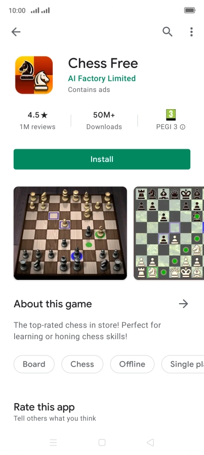 Press Install and follow the instructions on the screen to install the app.