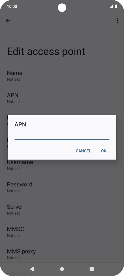 Key in live.vodafone.com and press OK.