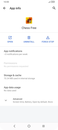 Press Storage & cache.