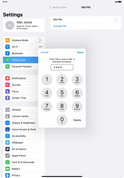 Key in your PIN and press Done.