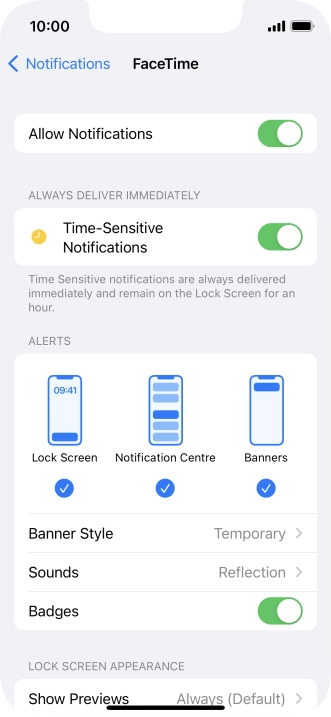 Press the indicator next to 