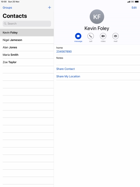 Press the new contact icon.