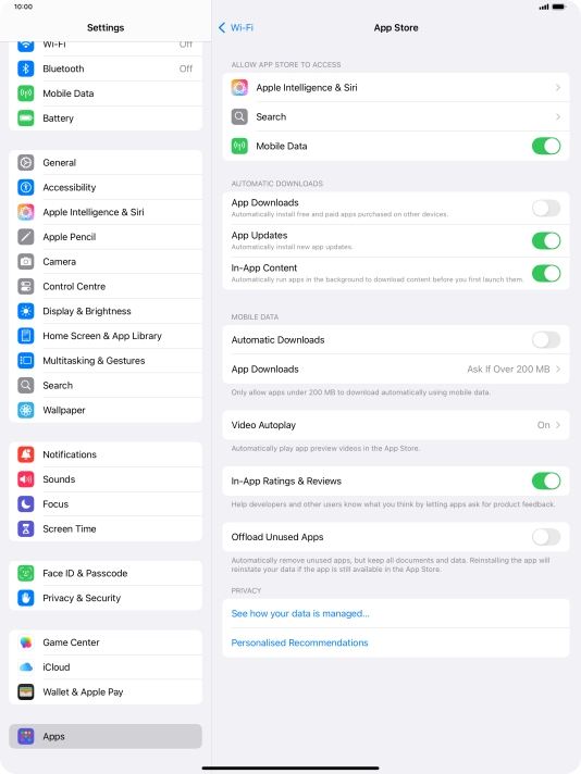Press the indicator next to 