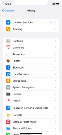 Press Location Services.