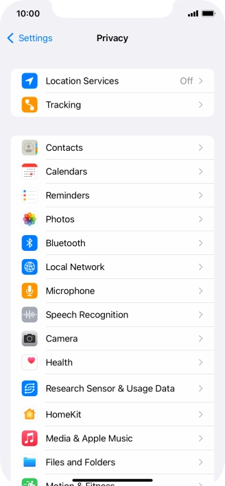 Press Location Services.