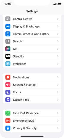 Press Face ID & Passcode.