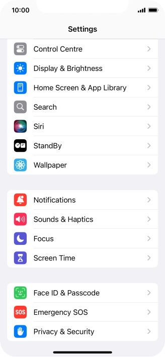 Press Face ID & Passcode.