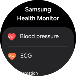Press Blood pressure and follow the instructions on the screen to measure your blood pressure.