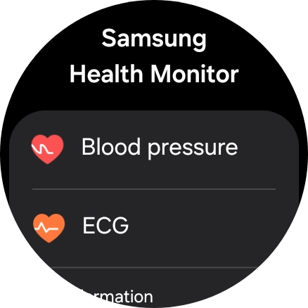 Press Blood pressure and follow the instructions on the screen to measure your blood pressure.