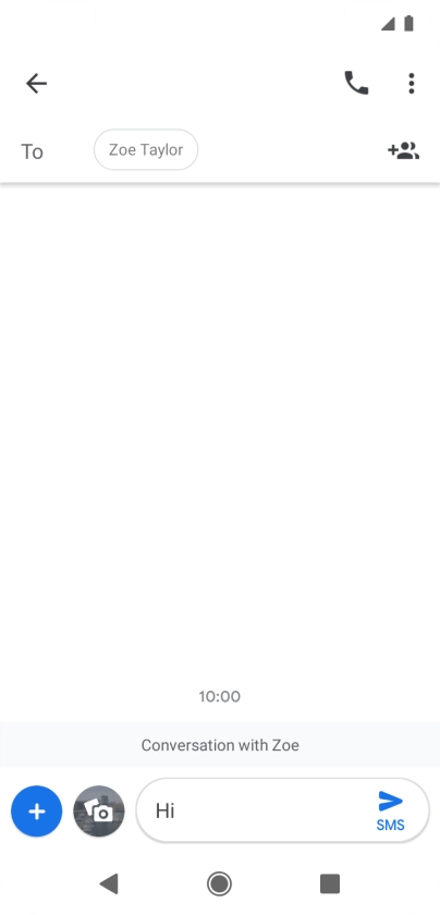 Press the send icon when you've finished your text message.