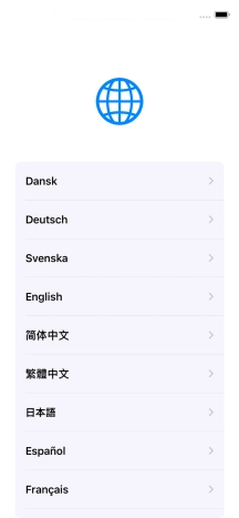 Press the required language.