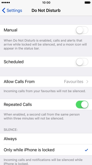 Press the indicator next to 