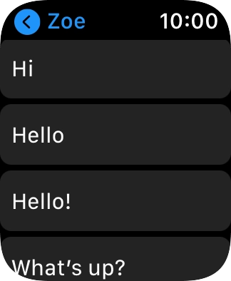 Press the required quick reply. Press the required quick reply.
